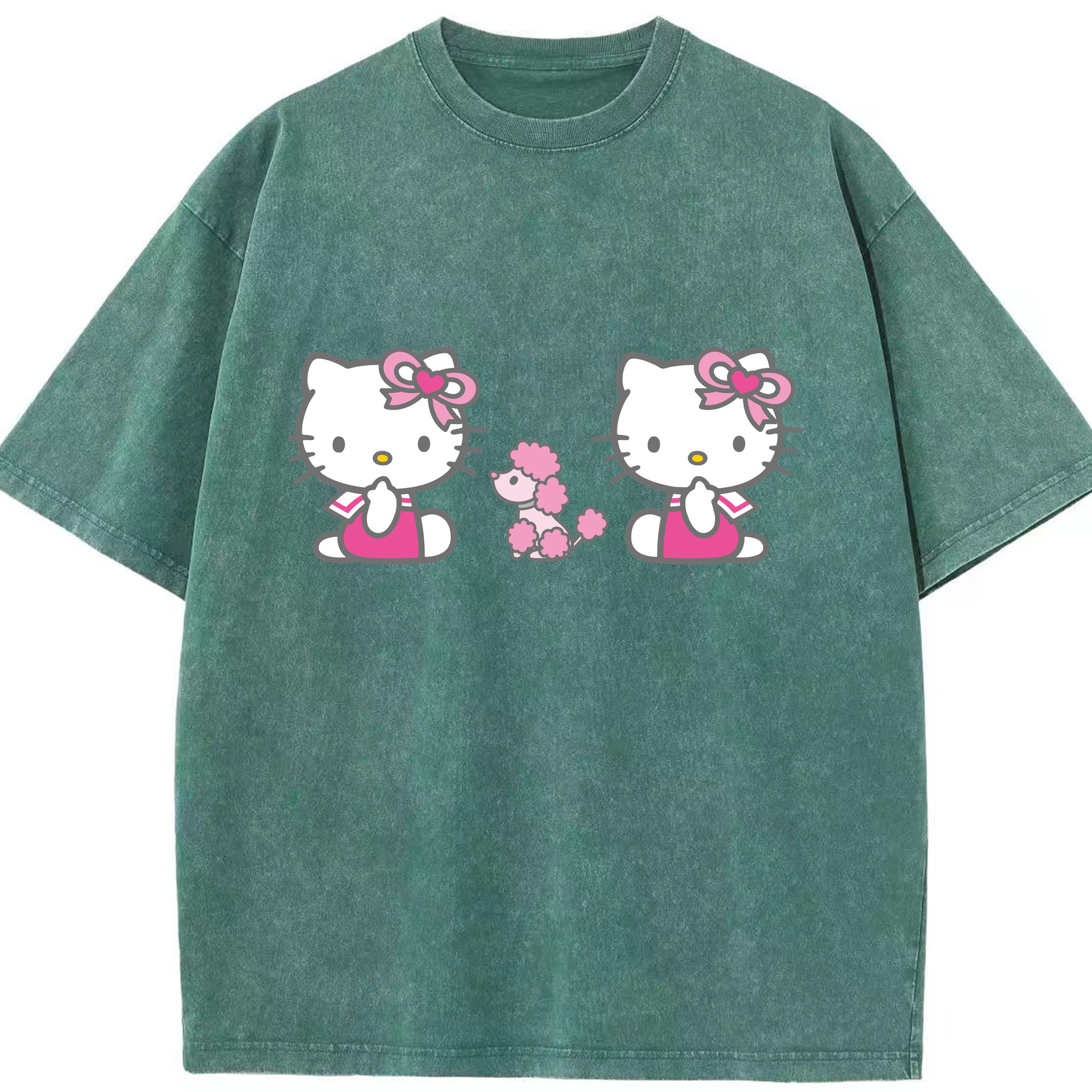 （画像用） Hello Kitty ハローキティ 綿100% ヴィンテージ風 半袖Tシャツ（フロントプリント）